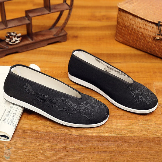 Men's Soft-soled Breathable Embroidered Flat Shoes