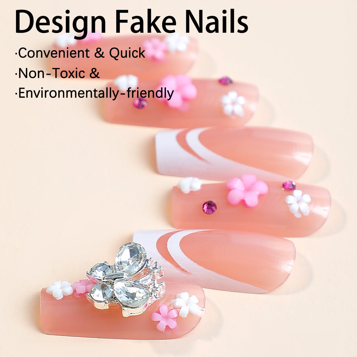 Women's Fashion French Style Bow Flower Nail Art