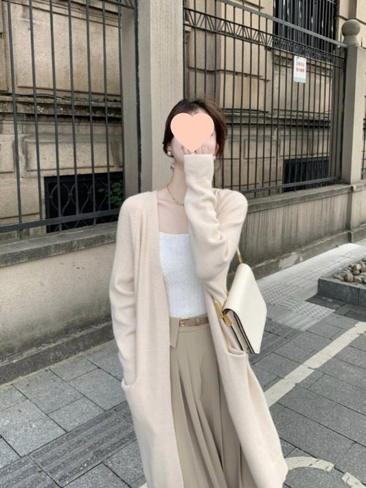 Mid-length Over-the-knee Early Autumn And Winter Idle Style Outerwear Sweater