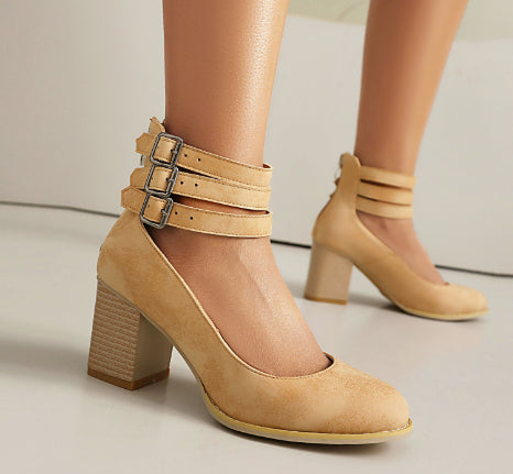 Buckle Pointed Sandals Womens Shoes
