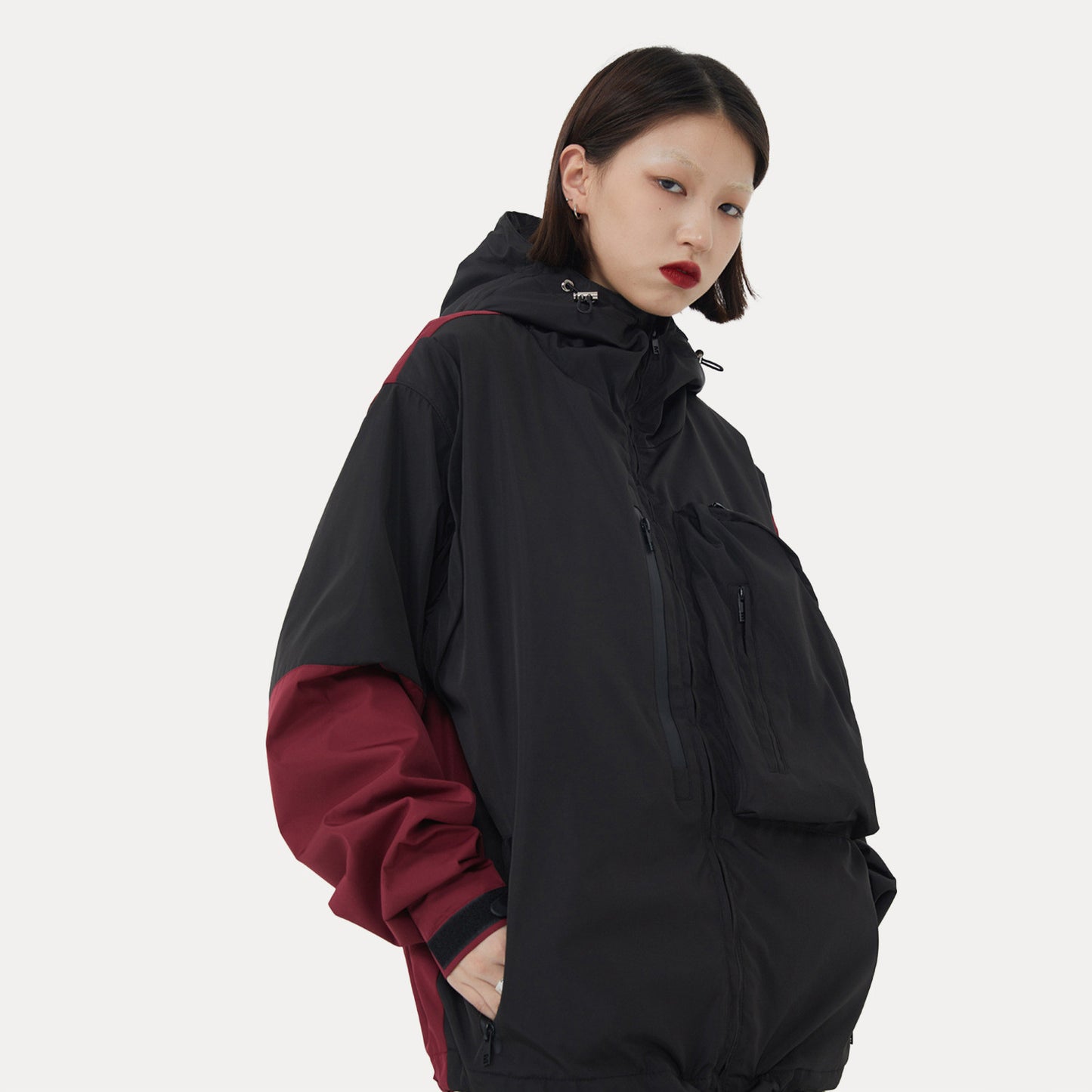 Street Brand Colorblock Winter Jacket Trench Coat