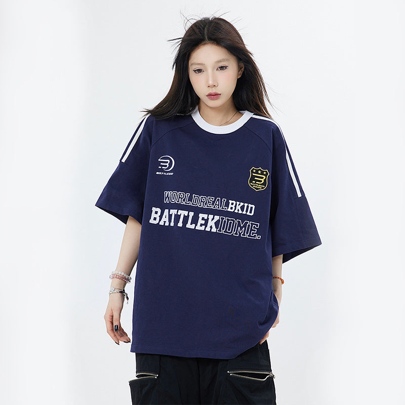 American Letter Embroidered Short Sleeve