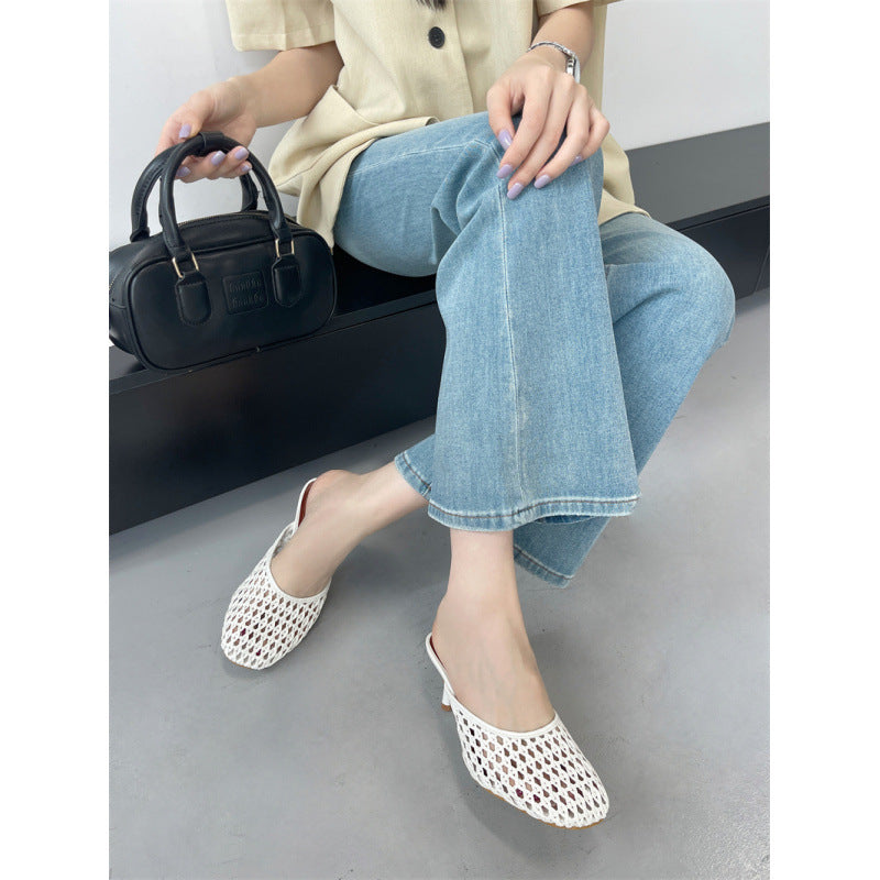 Closed Toe Weaving Hollow Sandals Women's Slippers