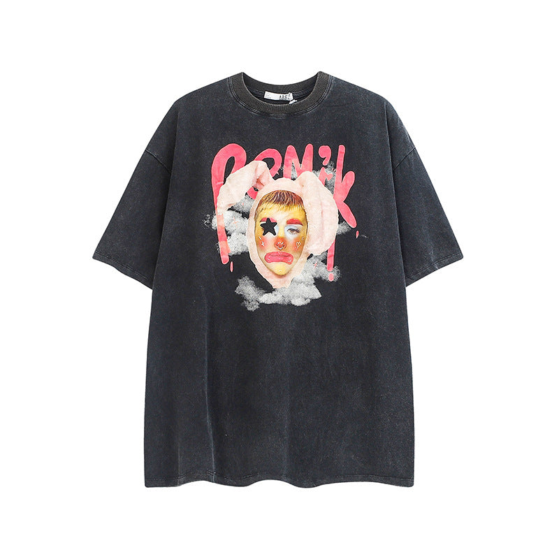 Women's Retro Clown Printed Short Sleeves