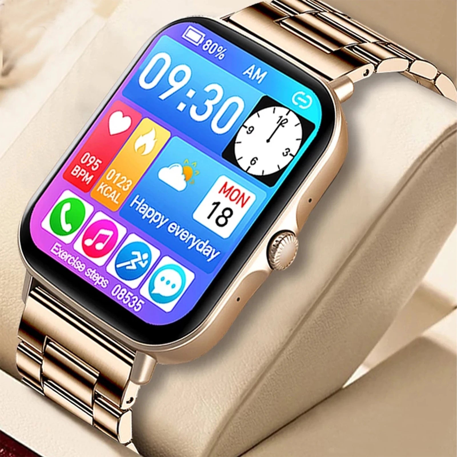 Smart Full Touch Sports Watch with Body Temperature Monitor, Dial & Call Function, Stay Connected Anytime and Anywhere