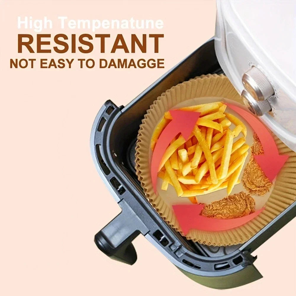 50pcs/Set Air Fryer Disposable Paper Parchment Wood Pulp Steamer