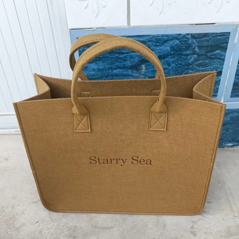 Simple And Versatile Large Capacity One Shoulder Letter Felt Bag