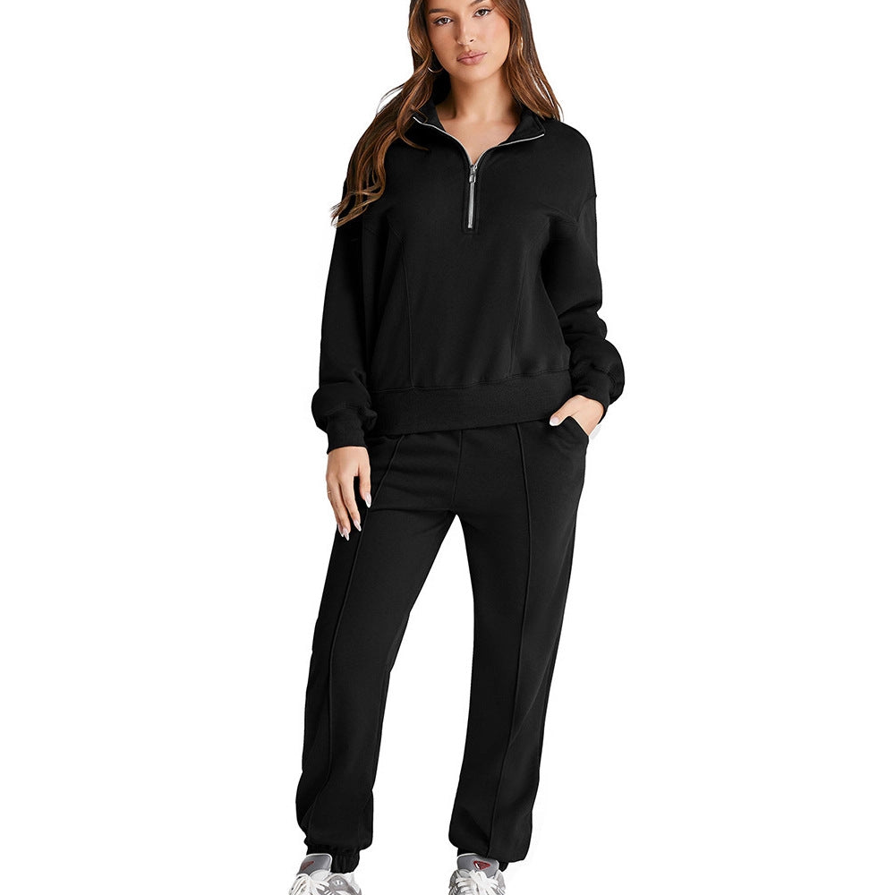 Shiying AutumnWinter New Solid-Color Sporty Casual Womens Set