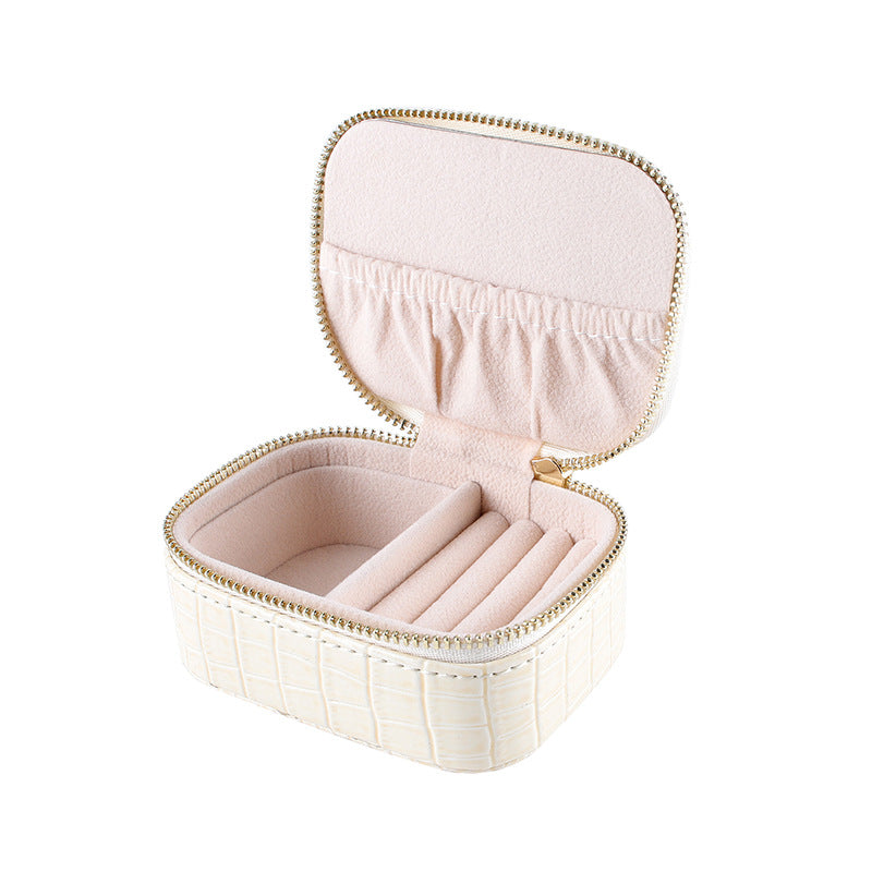 Small Square Portable Jewelry Ring Earring Storage Box