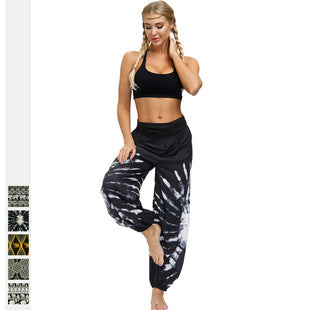 Ethnic Digital Printing Women's Ankle-tied Loose Sports Yoga Pants Leisure Bloomers Dance Pants
