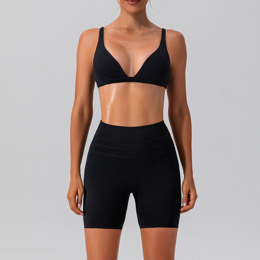Quick-drying Skinny Yoga Clothes Suit Running Leisure Nude Feel Sports Training Fitness Suit