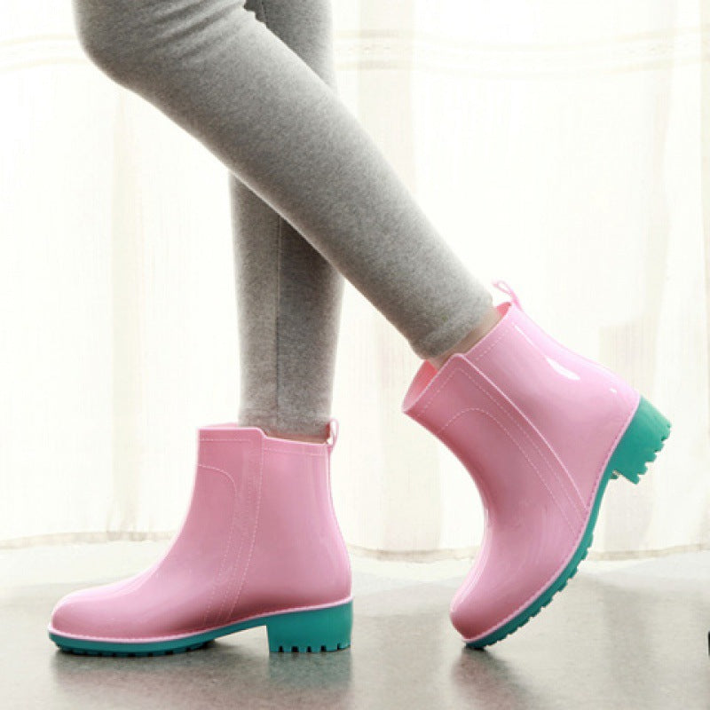 Short Tube Non-slip Adult Waterproof Shoes Women Fashion Plus Velvet