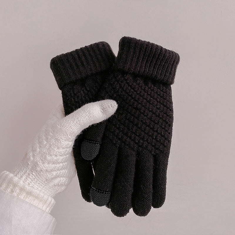 Damemode Varme Ensfarvede Handsker