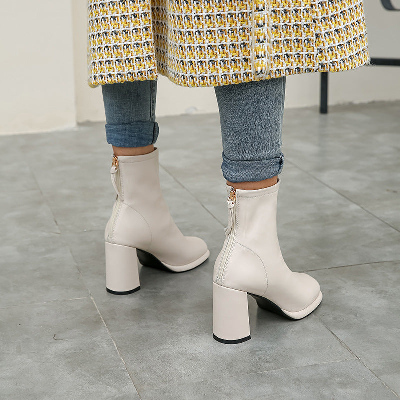 Summer Thin Thick-heeled Korean Style Large Size Fashion Boots