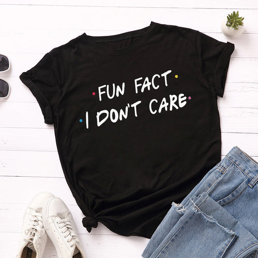 Women's Loose Round Neck Short Sleeve Cotton T-Shirt