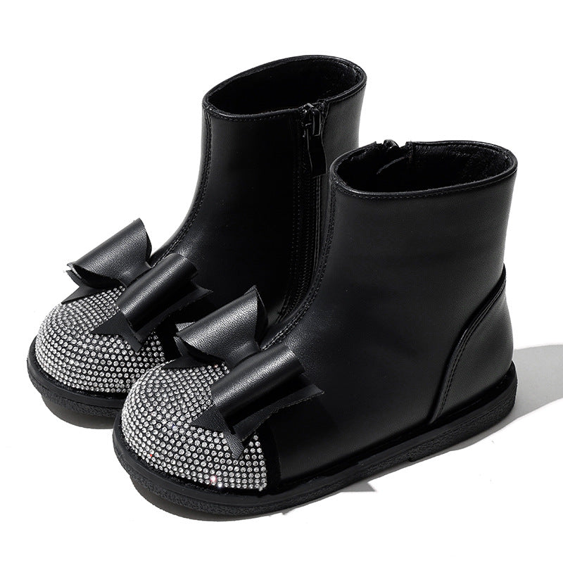 Girls New Zipper British Style Children's Boots