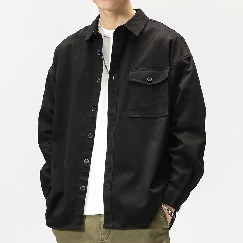 Casual Langærmet Skjorte Cardigan Jakke