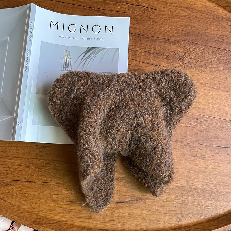 Warm Ear Protection Wool Blended Bear Ear Knitted Hat