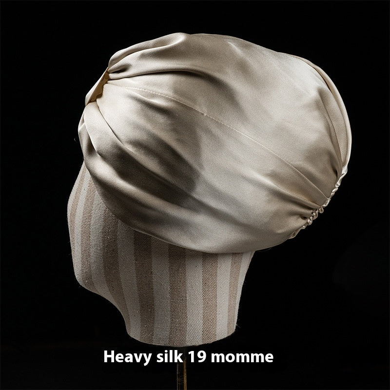 Heavy Silk Silk Nightcap Double Layer Square Knot Confinement Cap