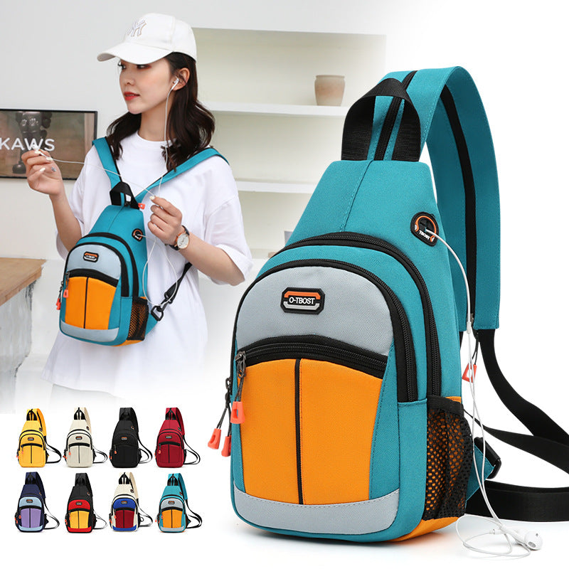 Multi-functional Oxford Cloth Student Chest Bag