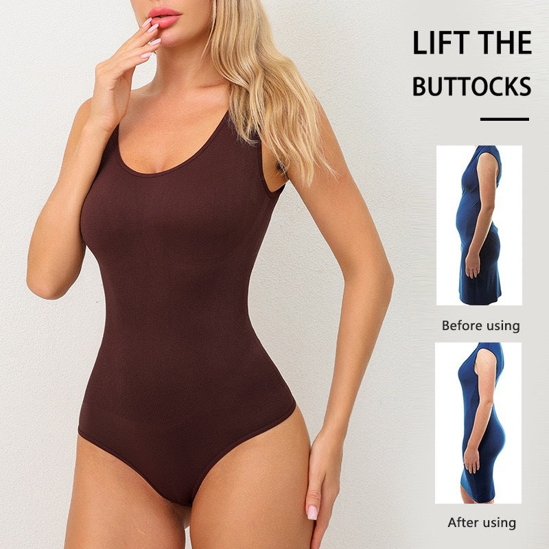 Plus Size Seamless One-piece Corset Women's T-shaped Belly Pants