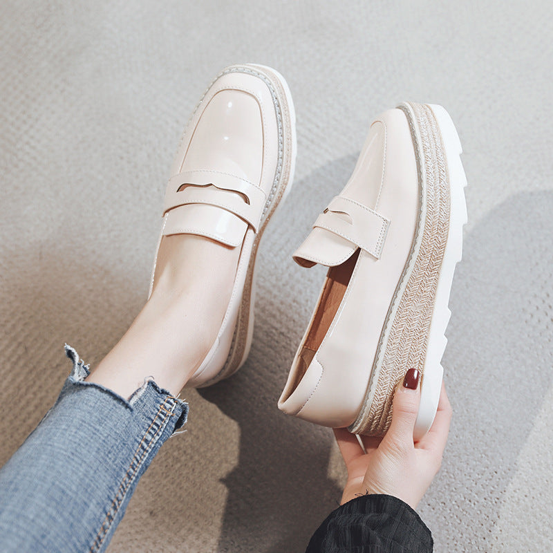 Sequin Platform Platform Thick Sole Muffin Heightening Slip-On Shoes