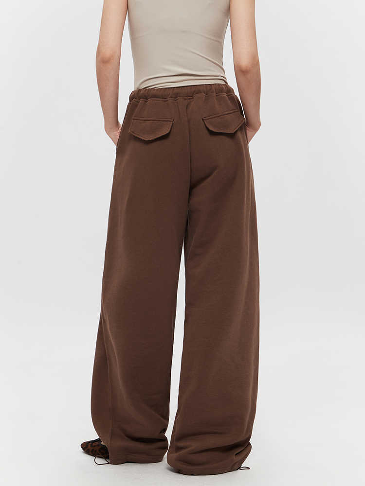 Straight Casual  Women's Drawstring Loose Wide-leg Pants