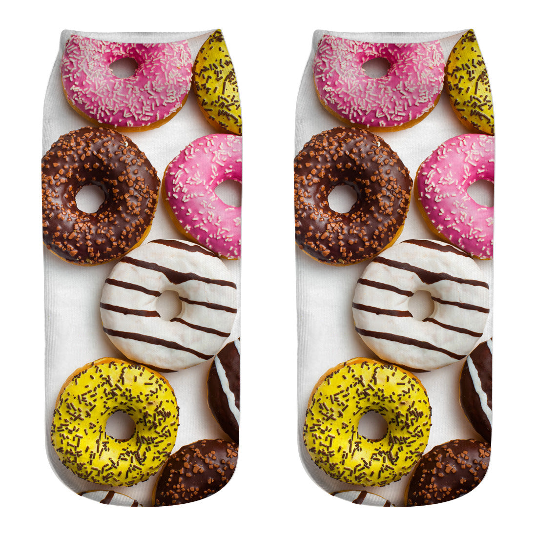 New 3D Digital Printing Harajuku Food Donut Socks Cartoon Three-dimensional Printing