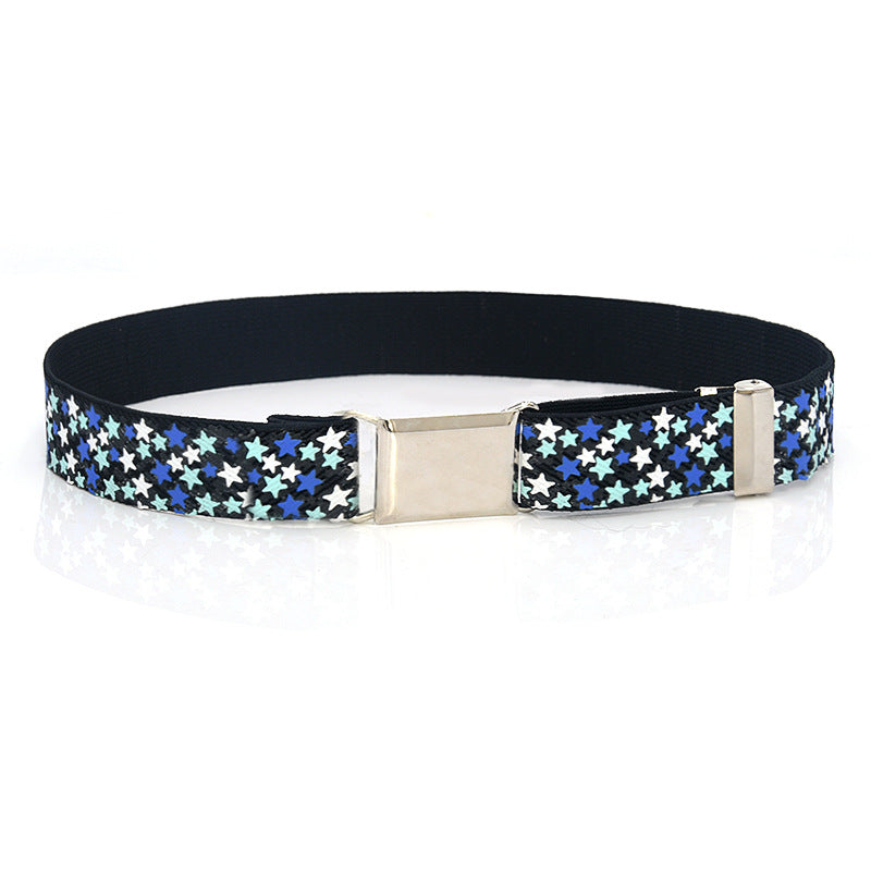 Boys And Girls Elastic Band Monochrome Pants Belt