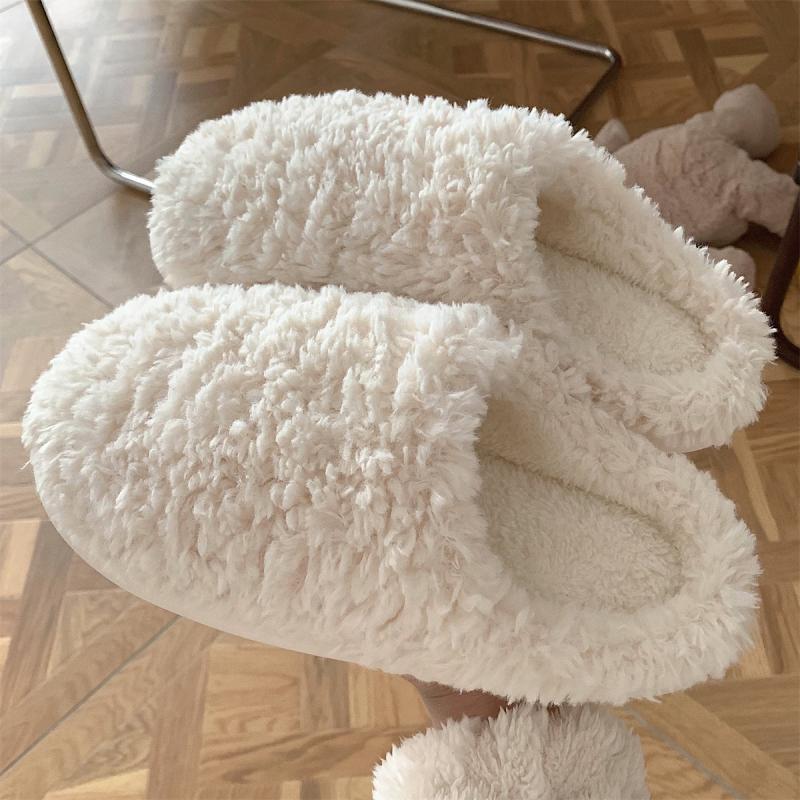 Women's Simple Japanese Style Thermal Cotton Slippers