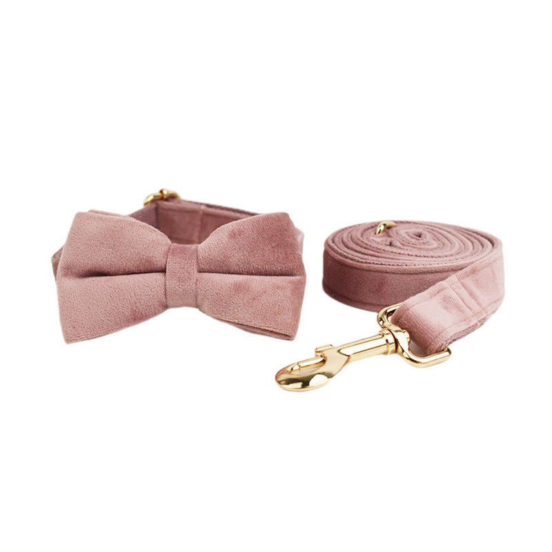 Velvet Pet Collar Traction Rope