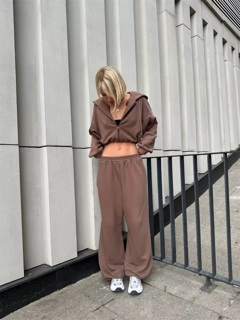 Hoodie With Drawstrings Long-sleeve Suit Women