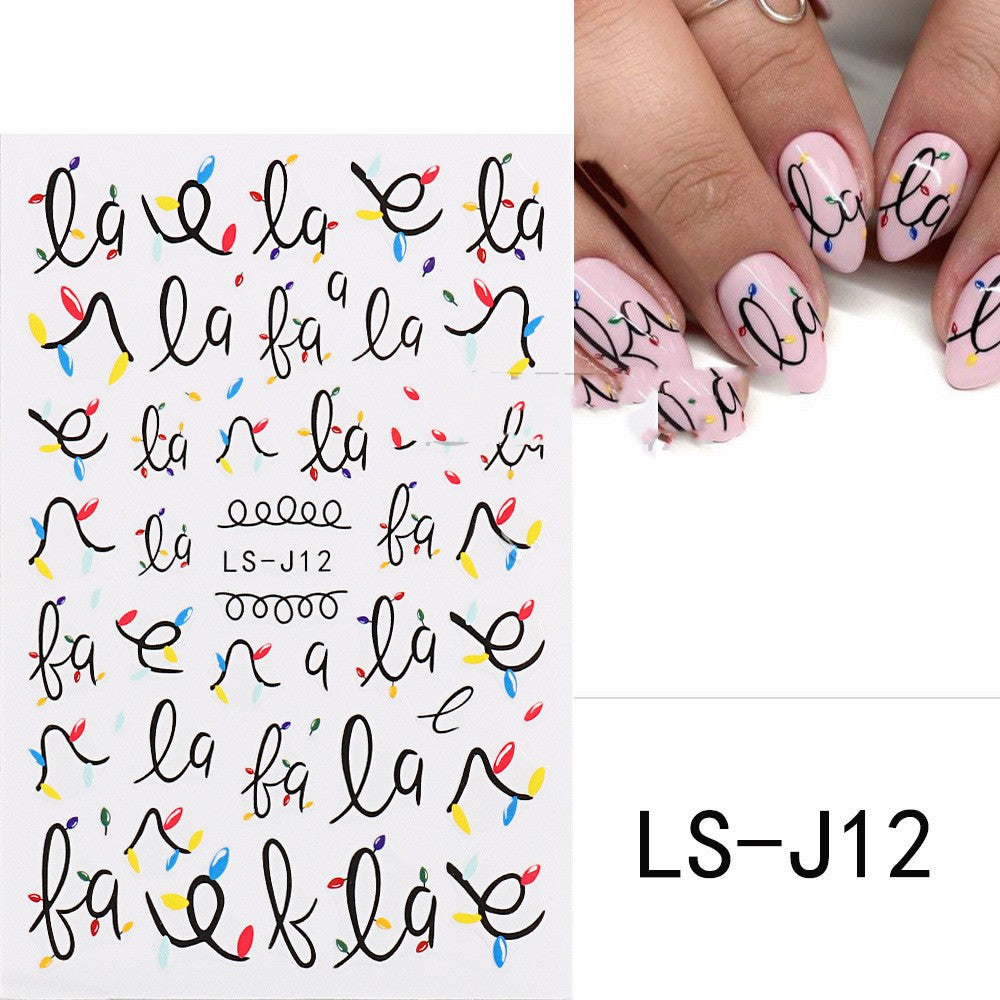 Manicure 3D Baglim Tegnefilm Sødt Juletræ