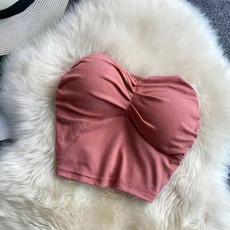 Outer Wear Wrapped Chest Strapless With Chest Pad Anti-exposure Inner Base Underwear
