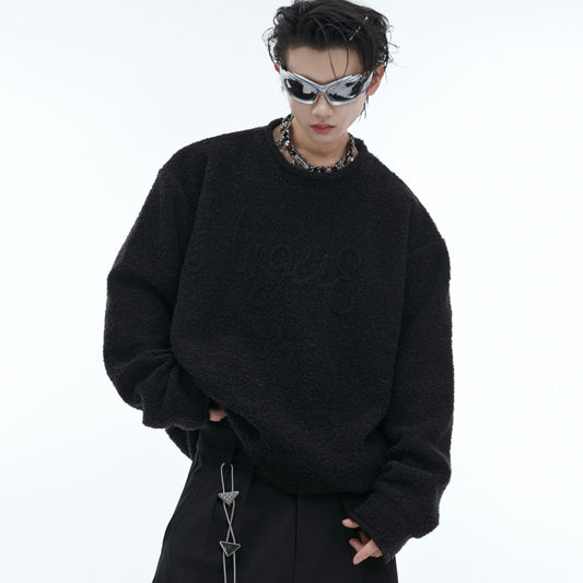Autumn And Winter Niche Plush Stereo Embroidered Sweater