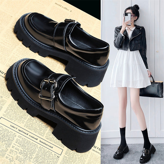Platform Mary Janes With Belt Buckle