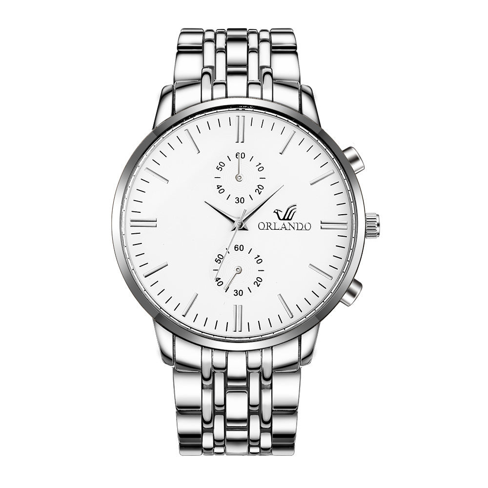 Hot Sun Mønster Stål Ur Herre Quartz Ur