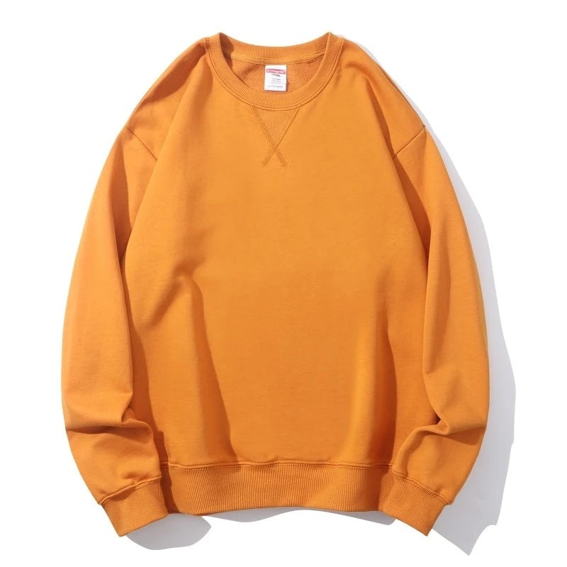 Herresweater med rund hals i kraftig bomuld Terry, omvendt trekant