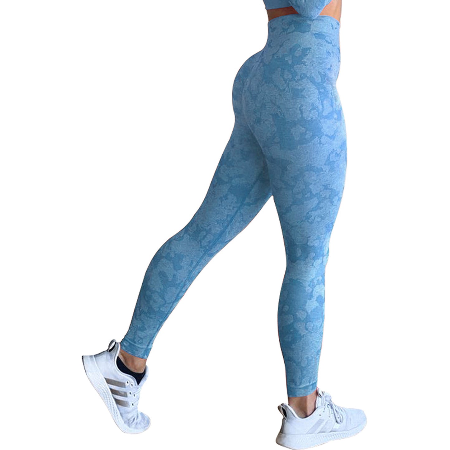 Fashion Snowflake Cropped Camouflage Jacquard Sømløse Fitness Yogabukser
