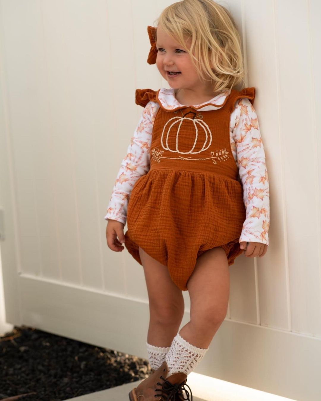 Baby Girl Doll Collar Long Sleeve Romper