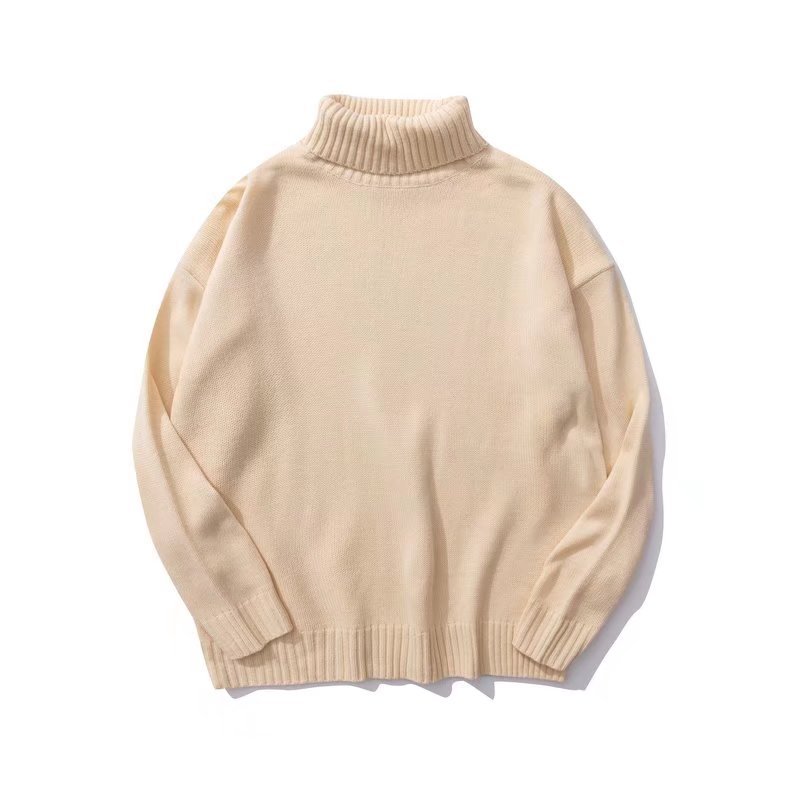 Enkel ny alsidig Turtleneck-sweater til par retro efterår og vinter ny
