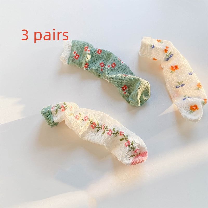 Summer Baby Thin Loose Women's Socks Spun Glass