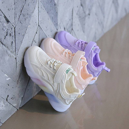 New Children's Sports New Mesh White Shoes