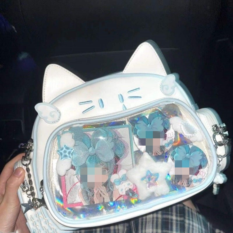Student Commuter Cute Mechanical Cat Large Capacity College Messenger Bag