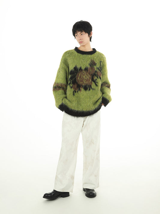 Jungle Rose Mohair Strik Vintage Sweater