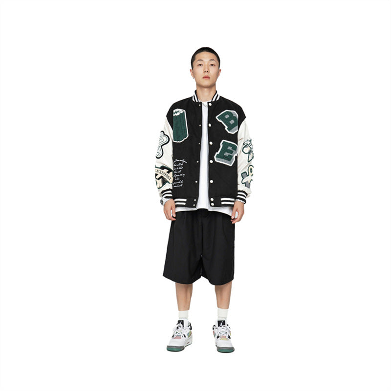 New Heavy Industry Embroidery Craft Casual Loose Trend Jacket