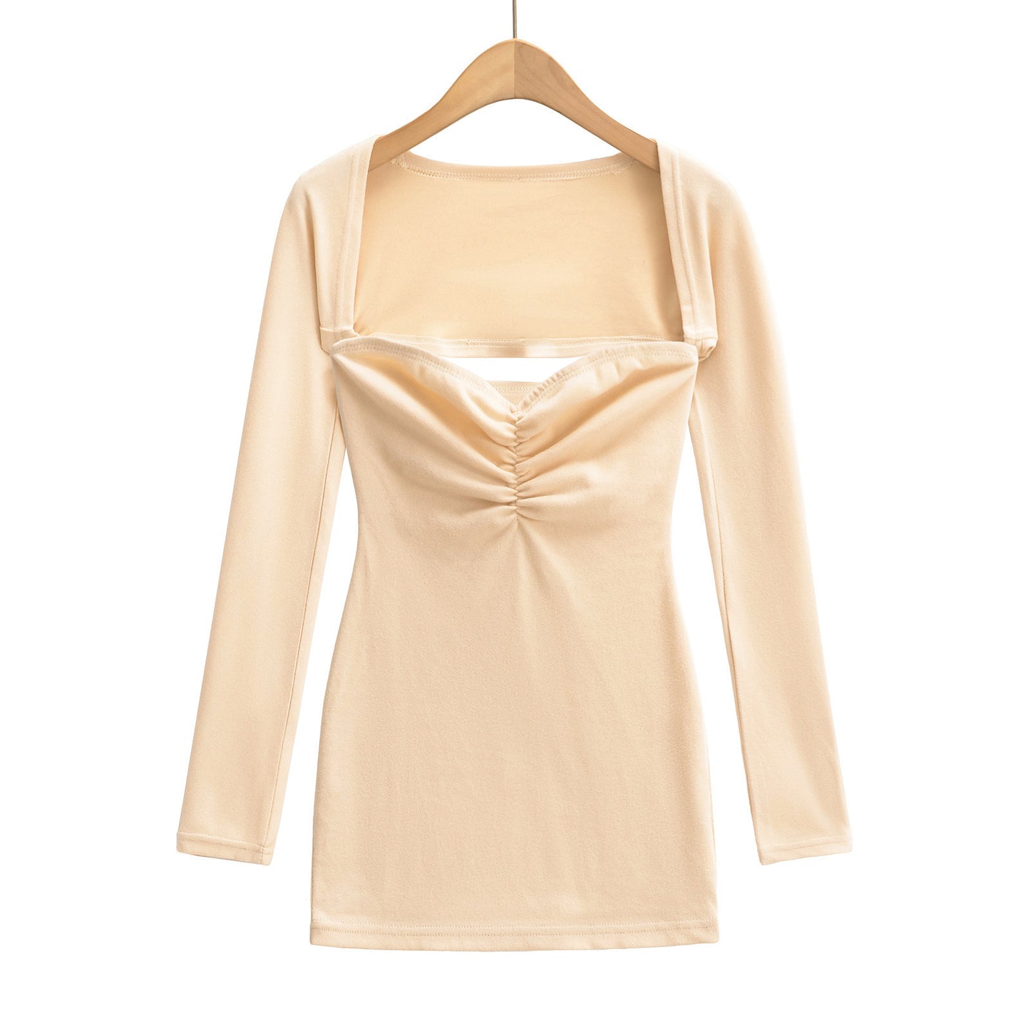 Sleeveless Long-Sleeve Draped Knit Flare Pants Set