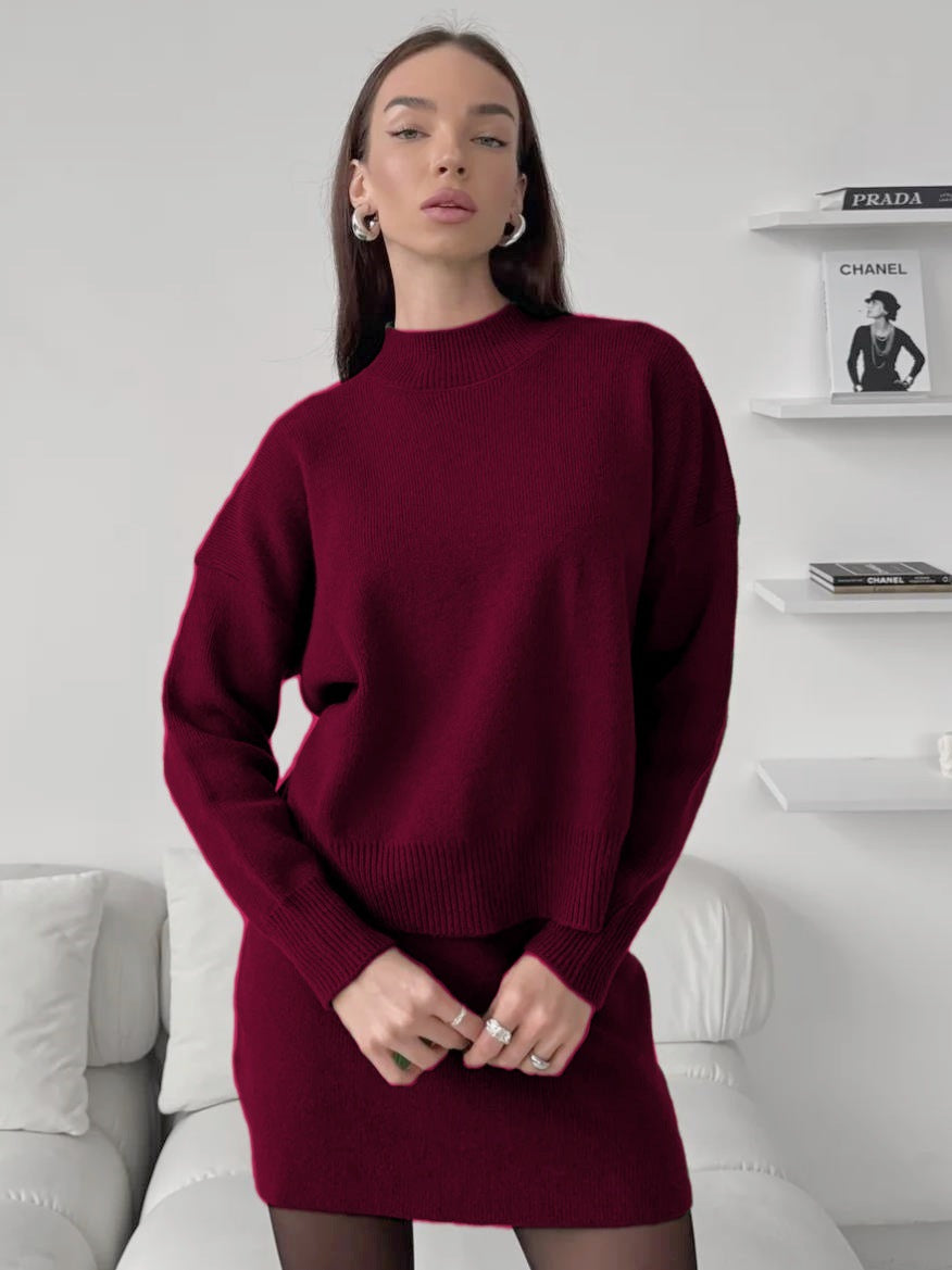 Multi-Color Temperament Crew Neck Commuting Suit