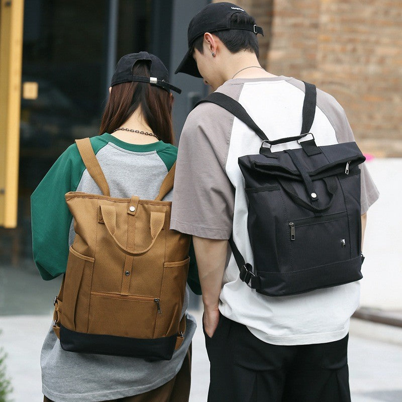 European And American Retro Trendy Rolled Backpack