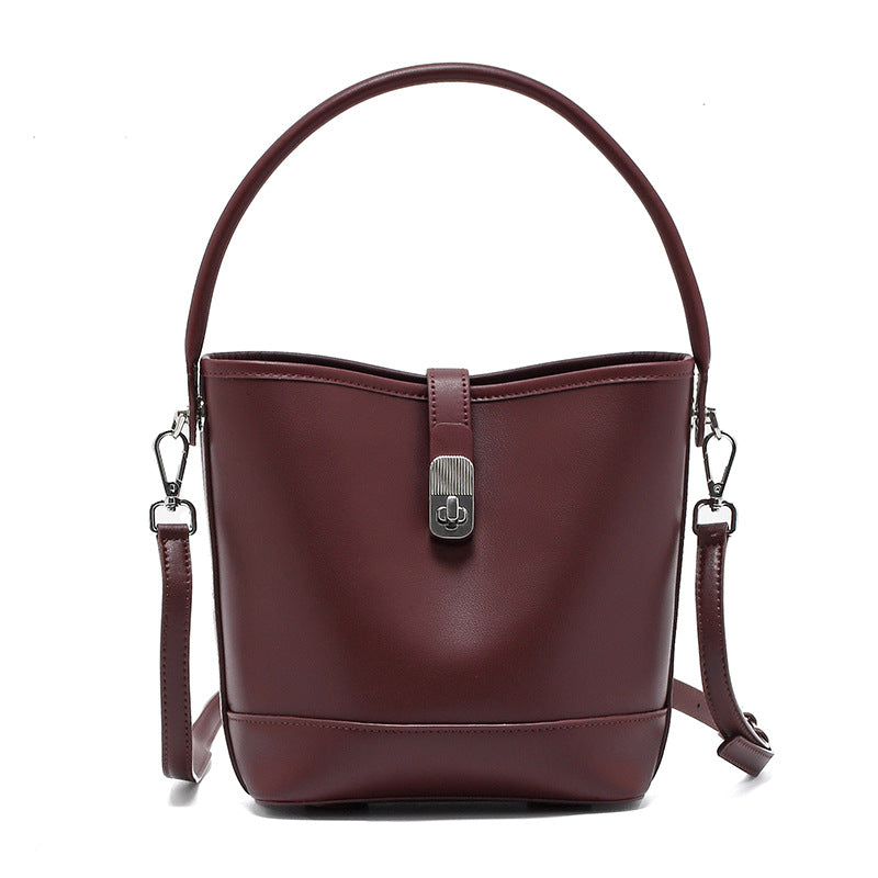 Women's Fashion High Quality Cowhide Bucket Bag